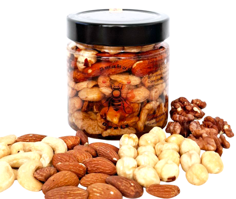 Мед з міксом горіхів